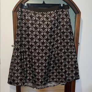 J. Crew Equestrian Print A-Line Silk Skirt 10